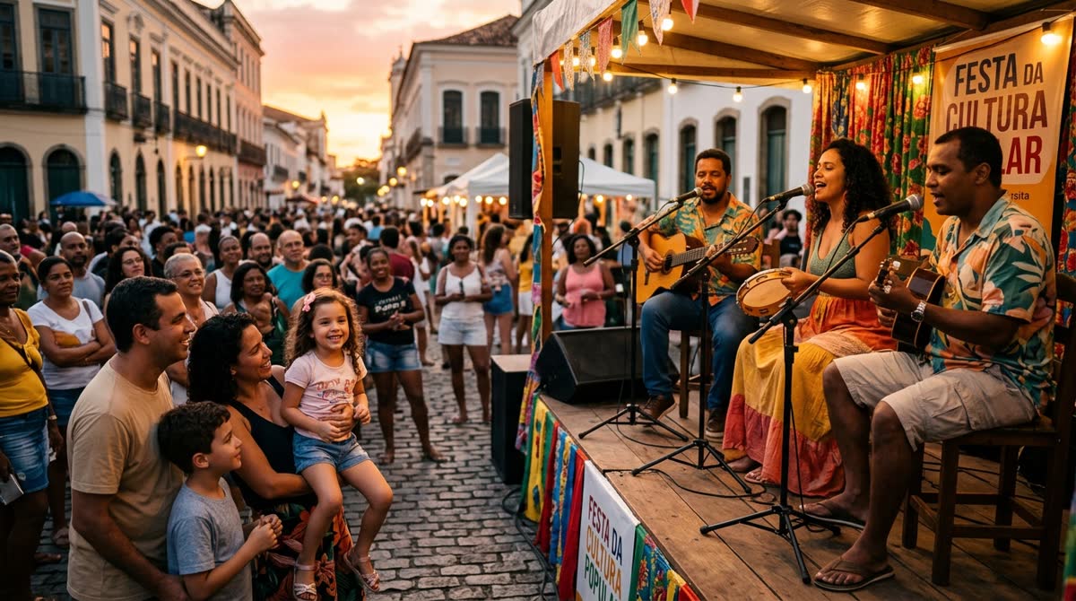 Apresentação cultural em espaço público apoiada por fomento municipal